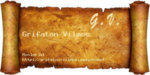 Grifaton Vilmos névjegykártya